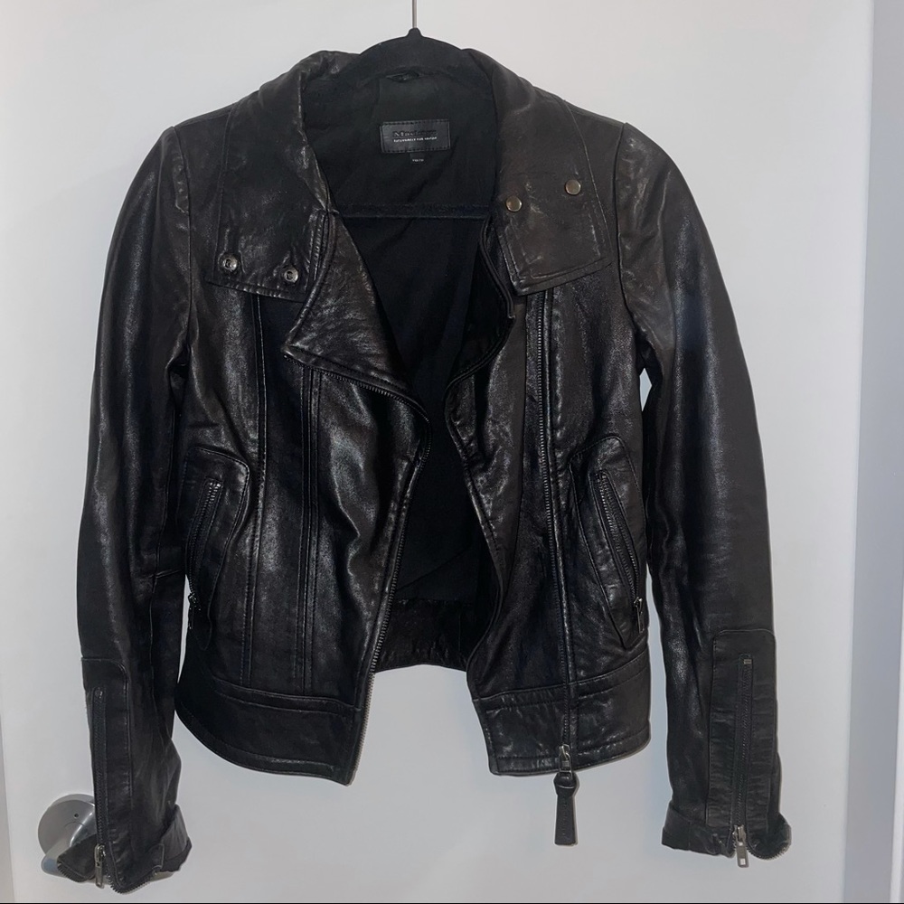 Mackage Kenya black leather jacket. Xxs
